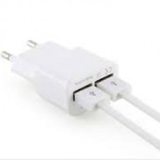 Charger 2A Dual Port+Cable Micro Flat