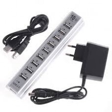 USB HUB 2.0 10 Port + 2A Adaptor