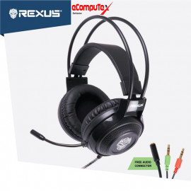 HEADSET GAMING REXUS F-75 MIC WITH LED (SINGLE JACK)