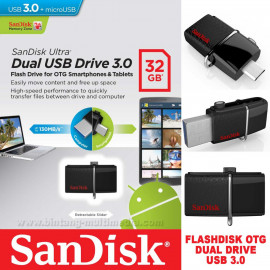 FLASHDISK OTG SANDISK 32GB DD2 ORIGINAL USB FLASH SANDISK DUAL DRIVE