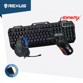 KEYBOARD + MOUSE + HEADSET GAMING REXUS VR3 MAX (COMBO 4 IN 1)